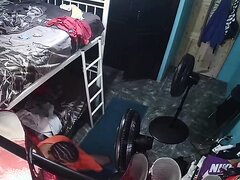 Spy - Black Guy jerking off in his bedroom on ipcam