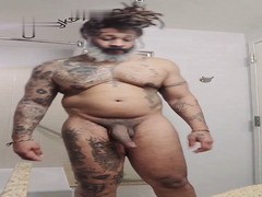 thick mature dreadhead daddy naked after shower