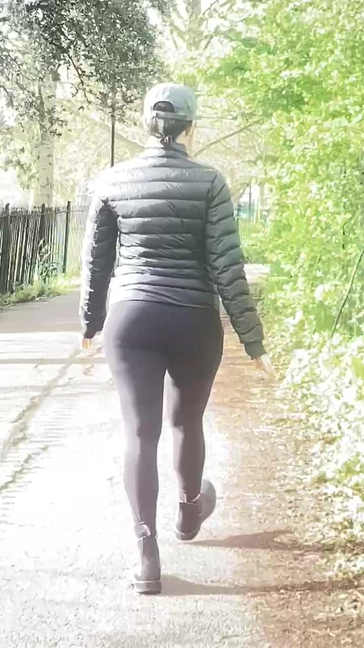 Sexy pawg walking in the park