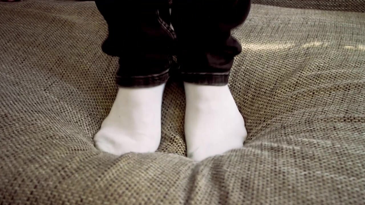 teen boy feet trampling & dirty socks unwashed feet