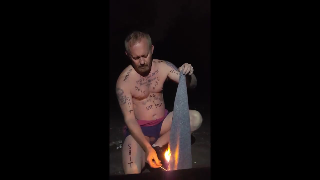 Dude burns his clothes