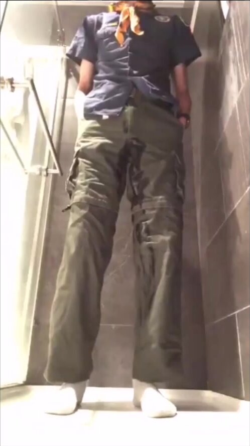 cargo pants and socks pissing