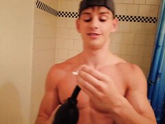amazing boy shaving in bath