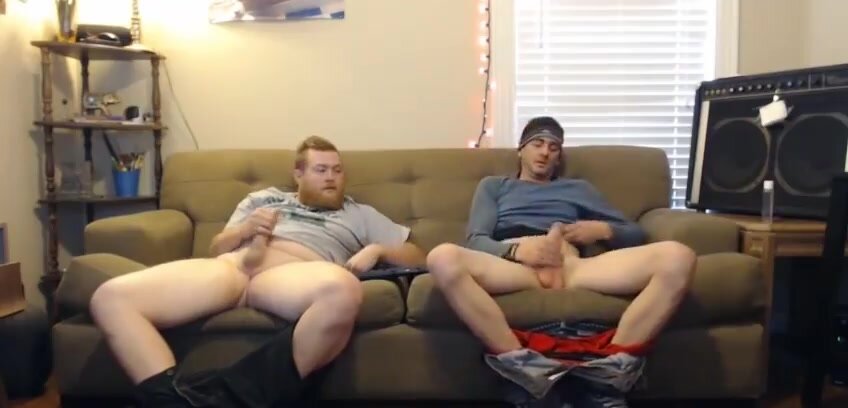 Jerk buds trying not to stare at each others dicks