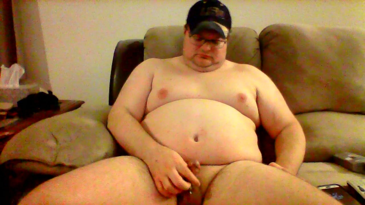 Straight Chub Jerks Small Cock and Cums!
