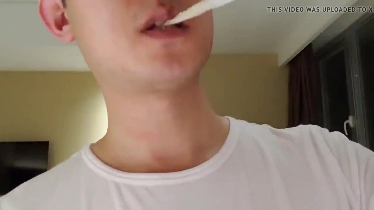 Swallowing cum from 2 condoms