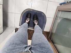 Girl wets her tight jeans - video 2