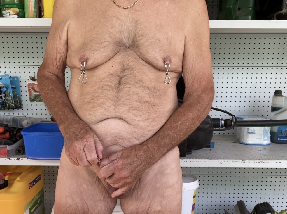 Cruel pegs on nips and new 10mm cock plug