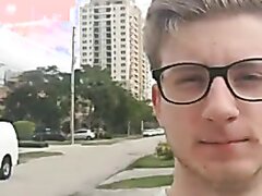Vlogging in the street turns into uncut masturbation