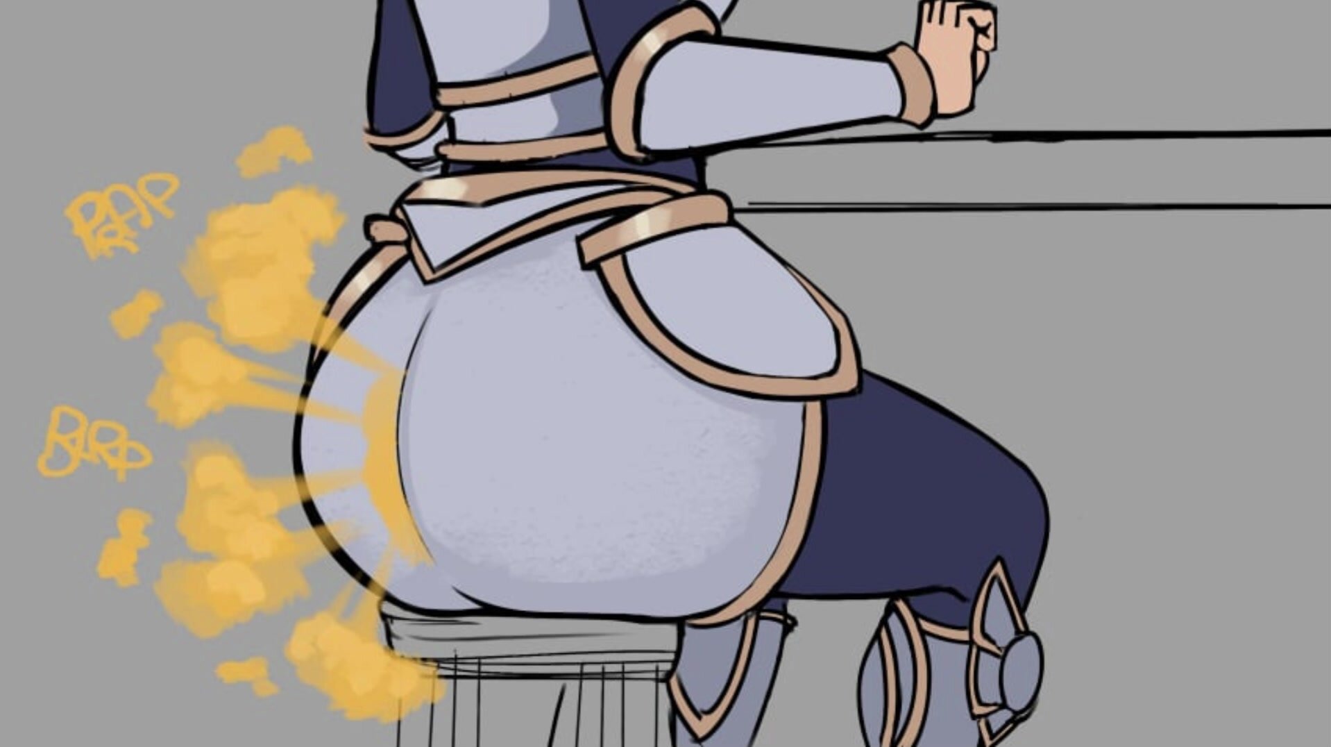A female knights ass farting