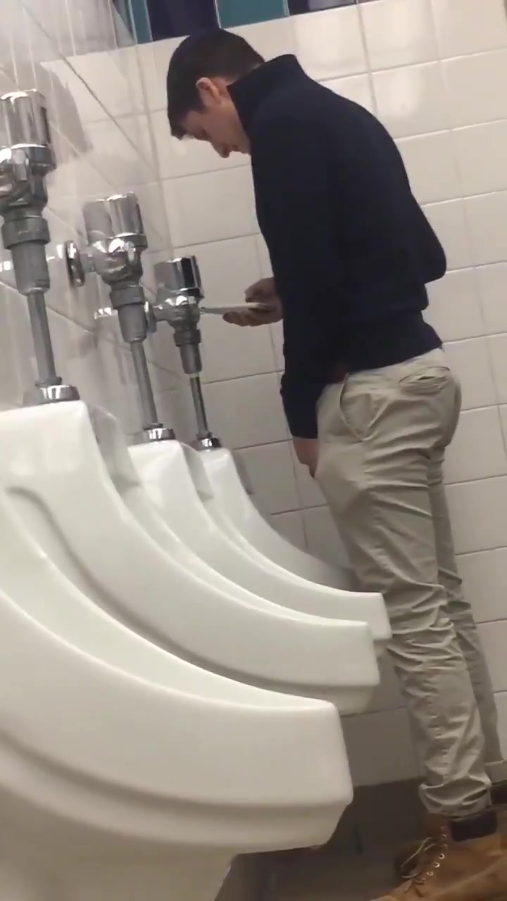 hot boy peeing at the urinal 33
