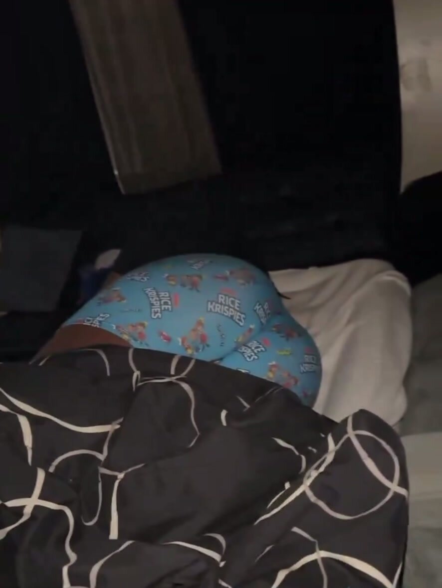 Recording his big booty friend sleeping