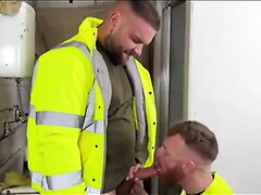 Construction workers suck cock