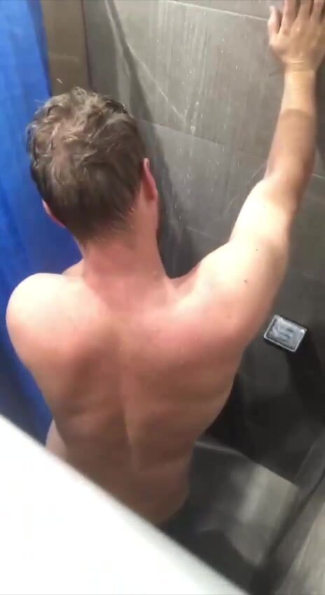 long cock shaking in the shower