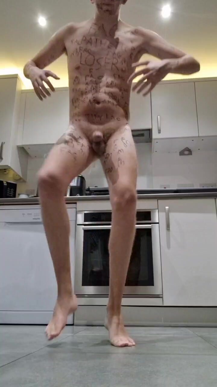 Faggot dancing fully naked