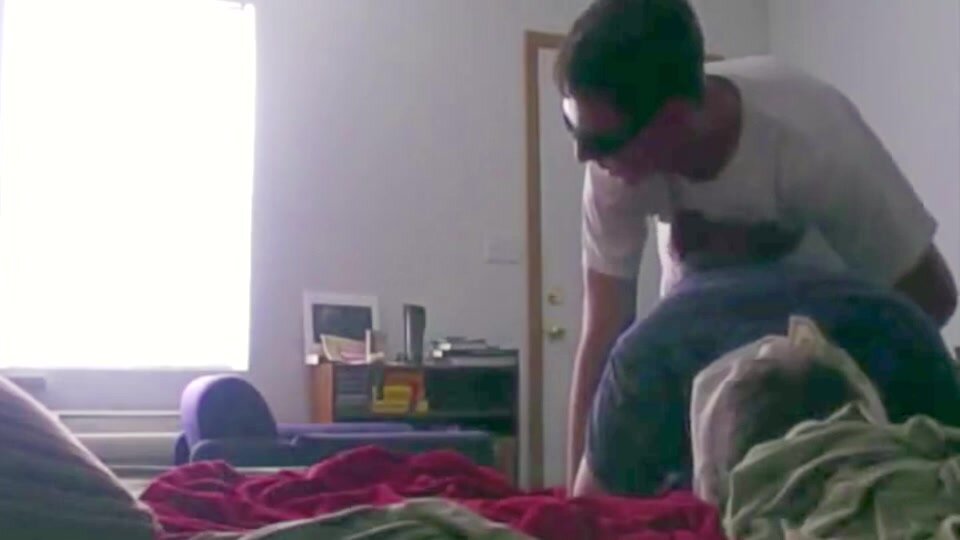 Cumdump blindfolded bottom used by anon top