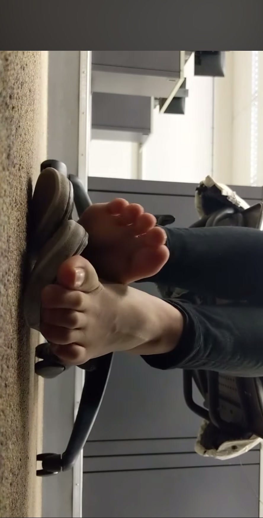 Candid Feet under desk