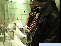 toilet cruising with leather jacket dude in glasses