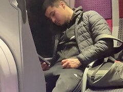 Jerking off in the train next to a guy part 6