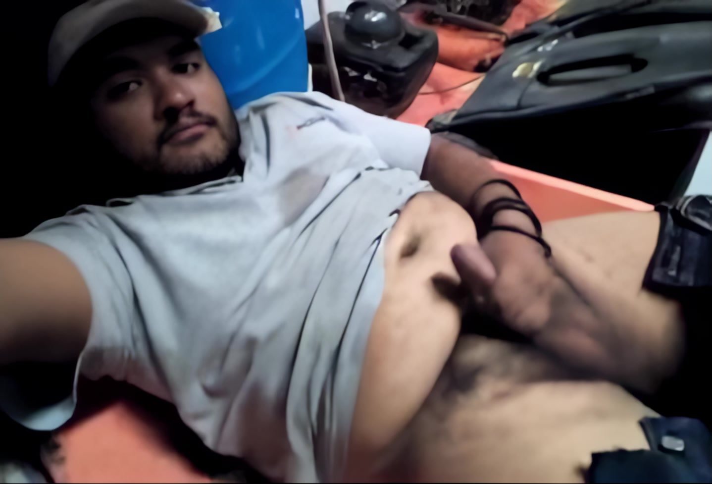 Chubby Day Laborer Jerks his Uncut dick