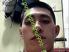 hot muscular asian guy baited on cam and cum