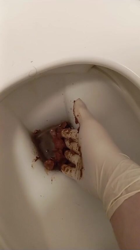 Latex Gloves Scat Toilet