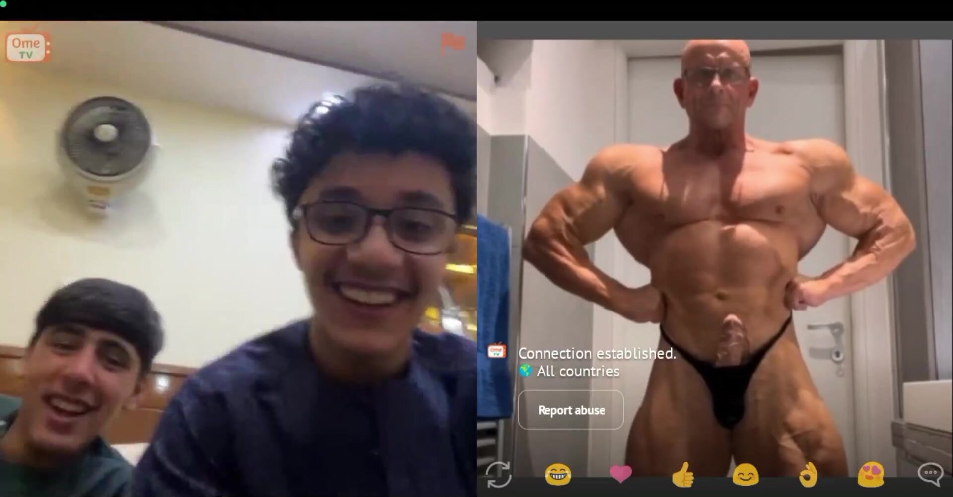 muscle webcam chat laughed at