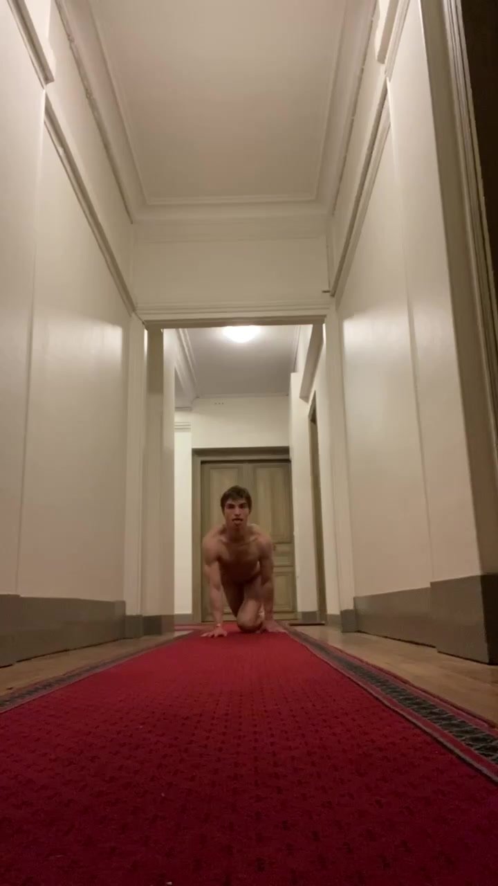 faggot craws through a hallway
