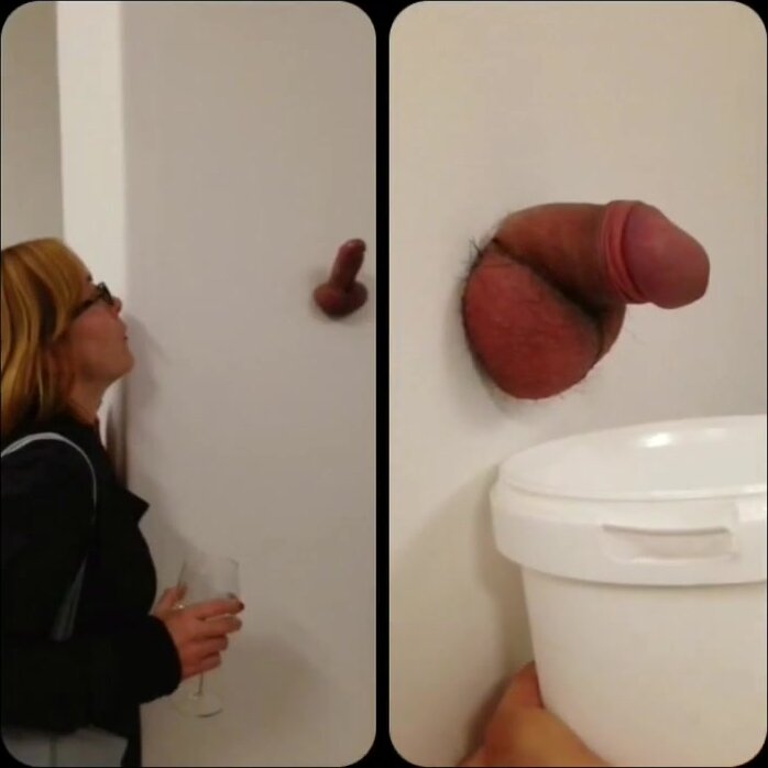 erect penis live model in art gallery show