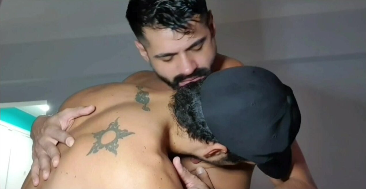 sexy latin men kiss