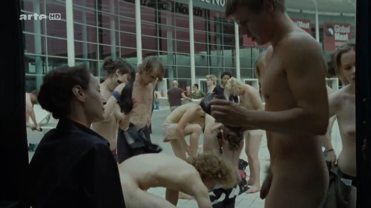 German students strip off