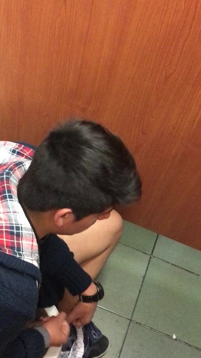 Caught young Guy by Toilet Jerk Off