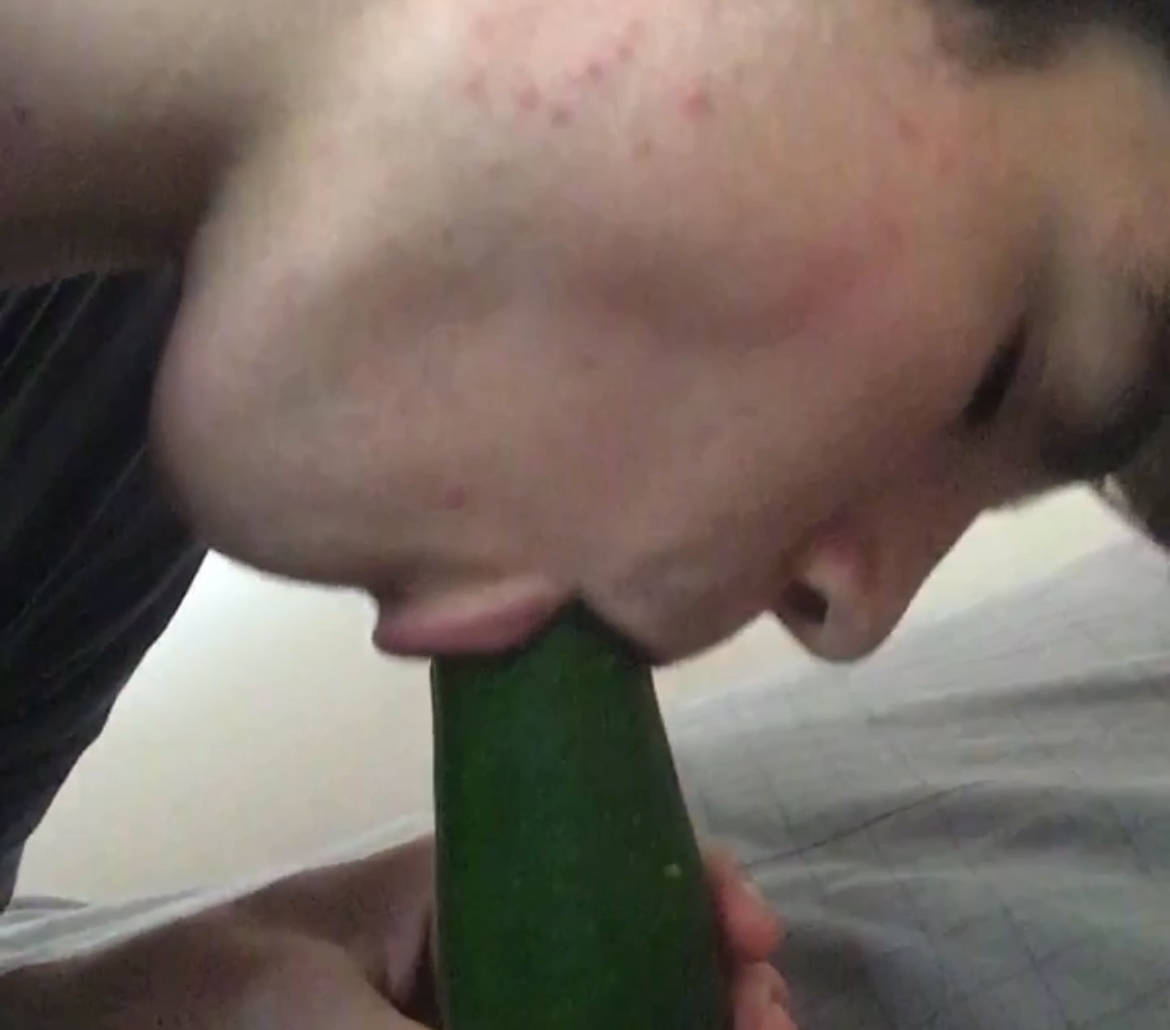 Twink deep throats Cucumber