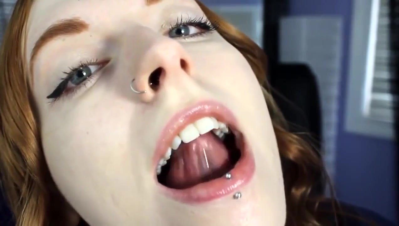 cute pierced redhead eager to give a mouth tour