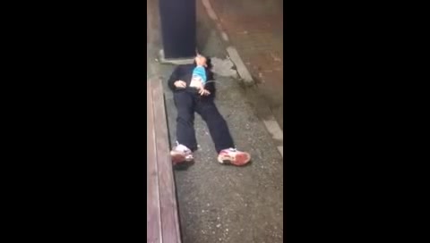 Drunk boy piss laying down