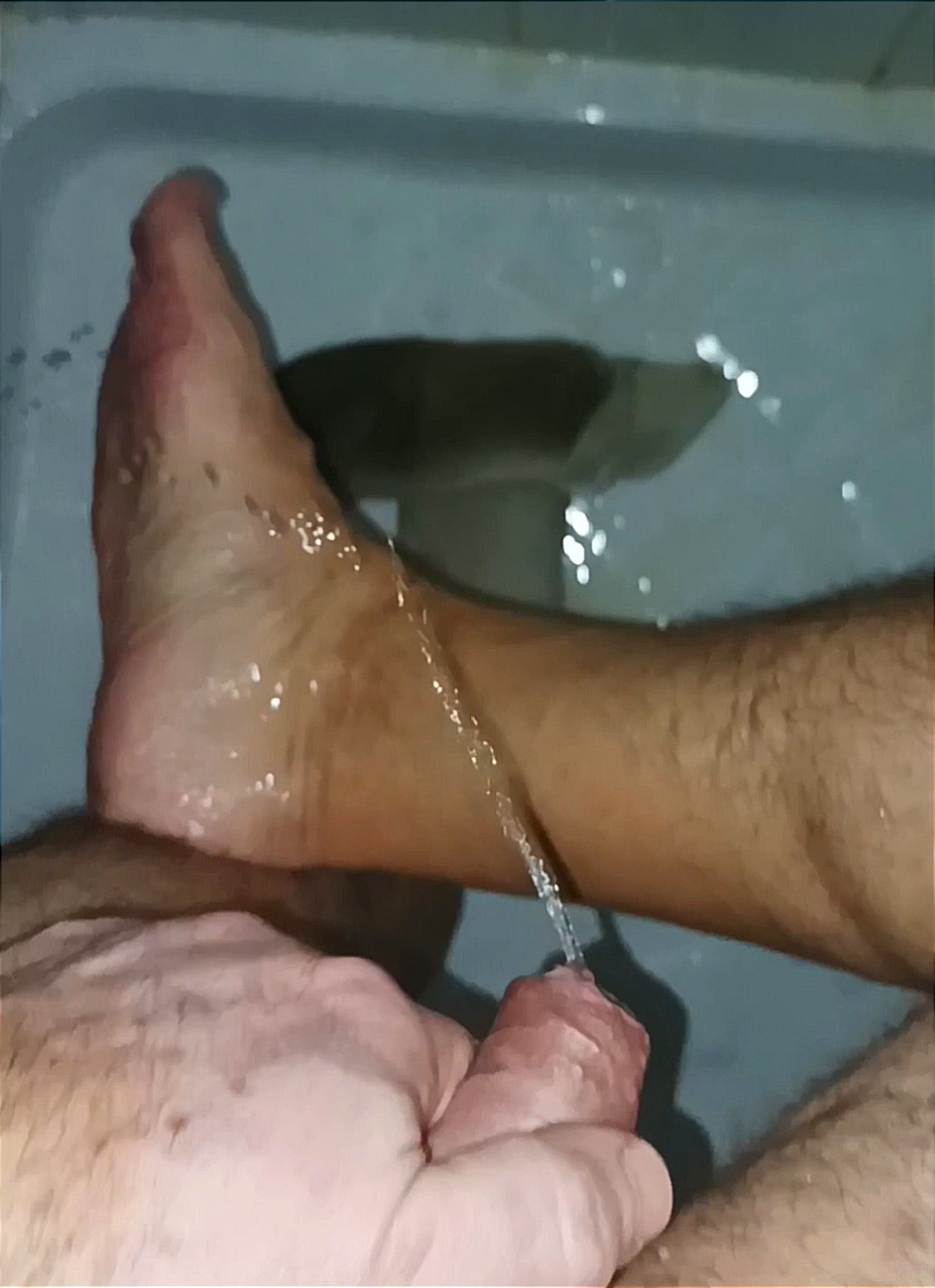 Pissing on my really dirty socks