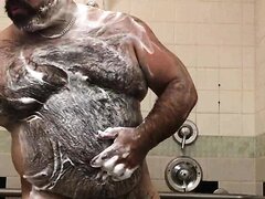 Hairy Mexican Showering
