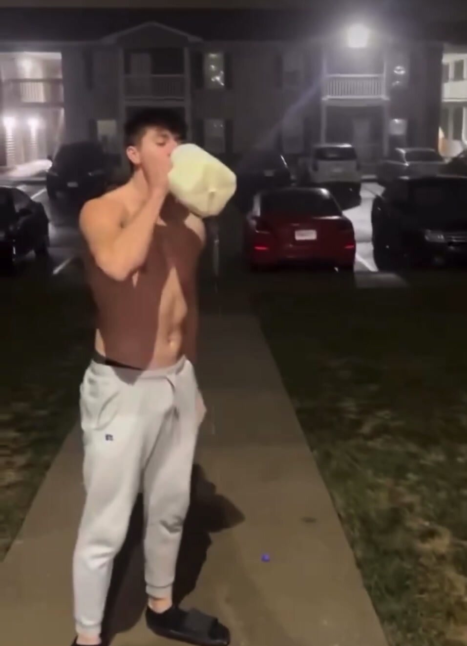 Milk Down His Pants