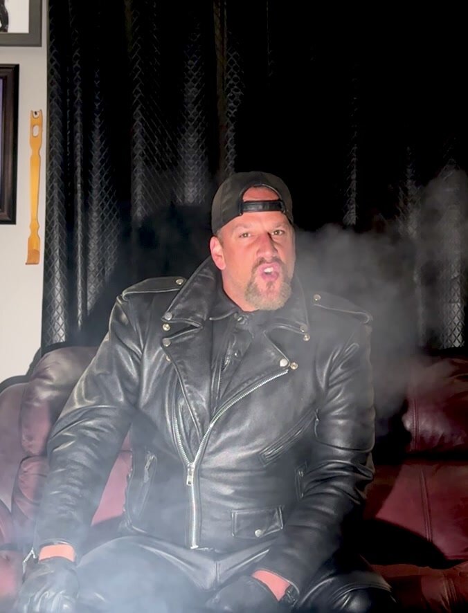 Full leather daddy cigar smoke