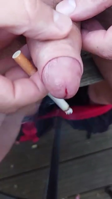 Wanking and playing with cigarette