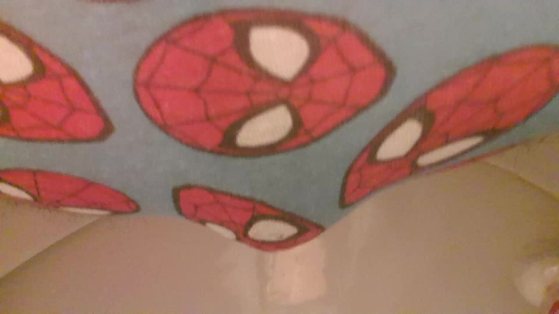 Pooping and sitting my spiderman briefs