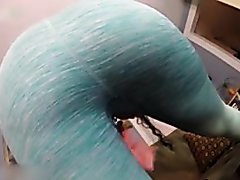 big booty girl farts wet in leggings and on lego guy