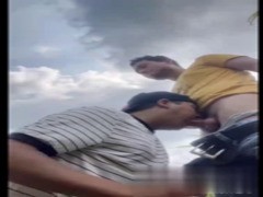 fag fucked up the ass by sexy latino dude in a park
