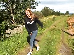 Desperate pee dance in the outdoors..