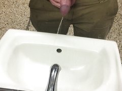 Pissing in public restroom sink - ...2400