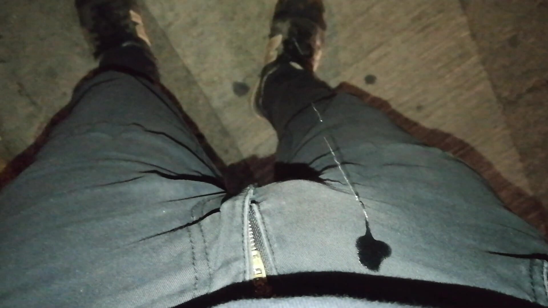 Caught wetting at night on the street