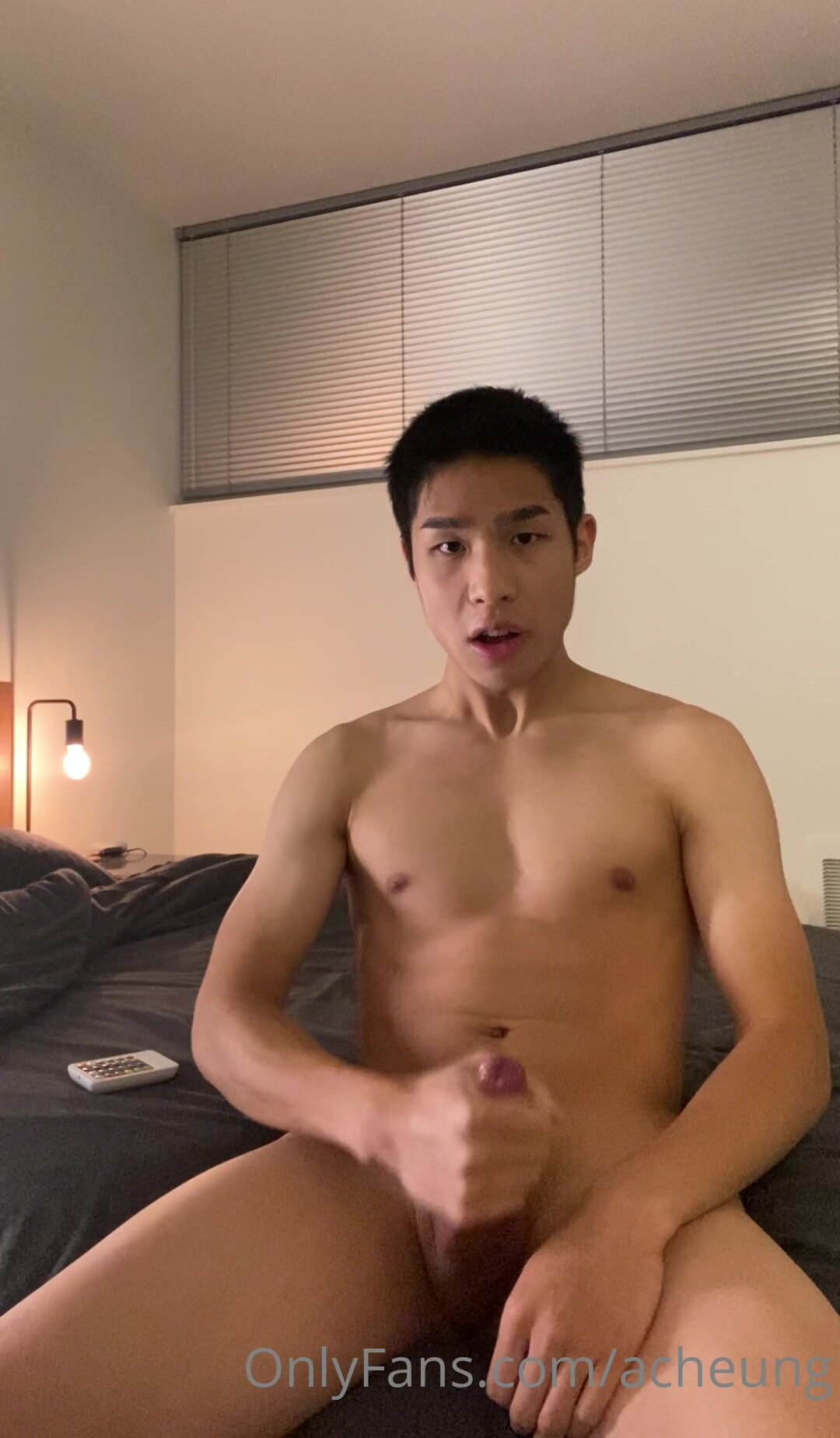 hot asian cum on bed