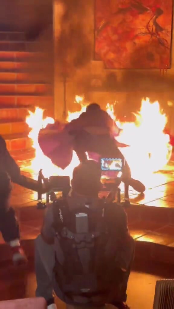 Movie fire stunt