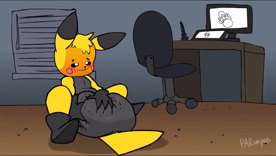 Pikachu gets tummy ache and has massive mess in diaper