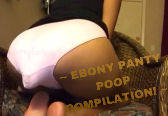 Small Ebony Panty Poop Compilation